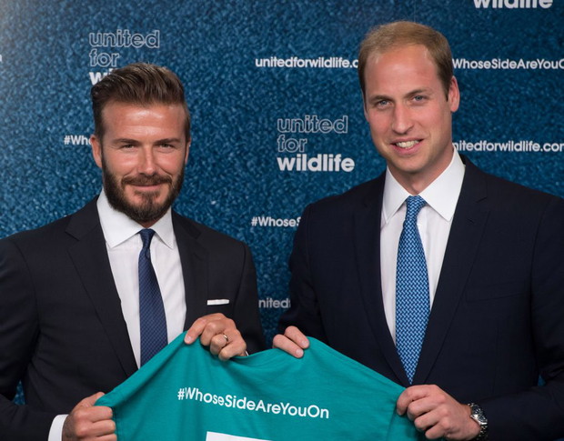 Książę William i David Beckham na rozpoczęciu kampanii United