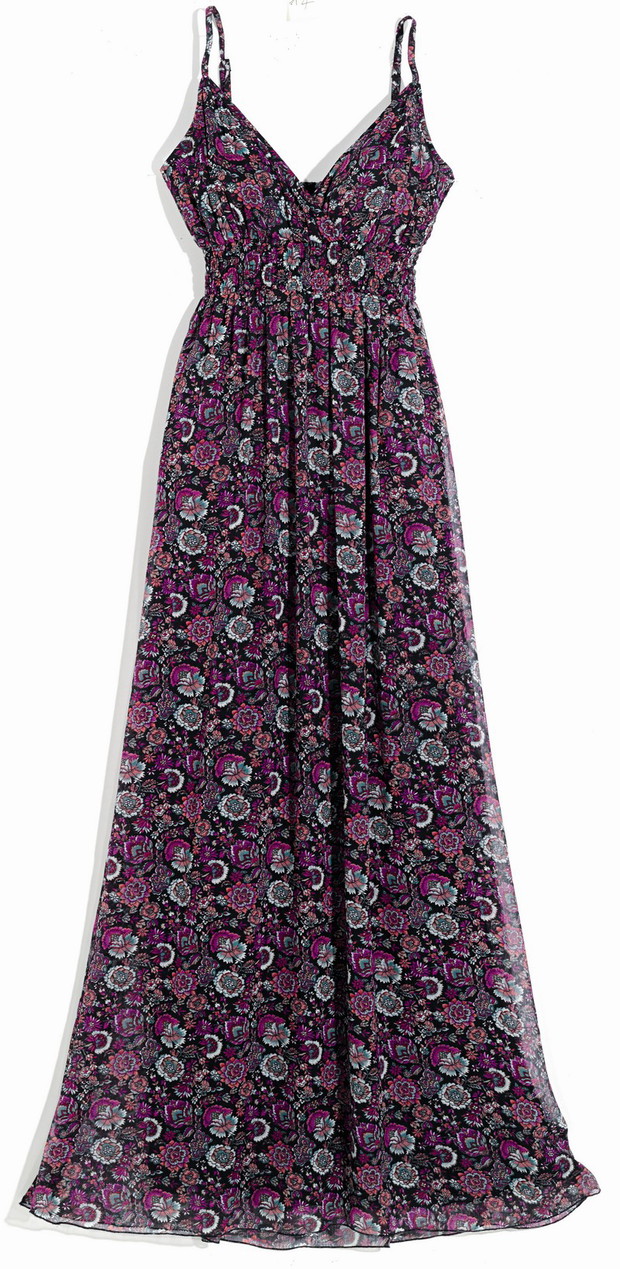 fioletowa sukienka Orsay w kwiaty - moda 2011/2012