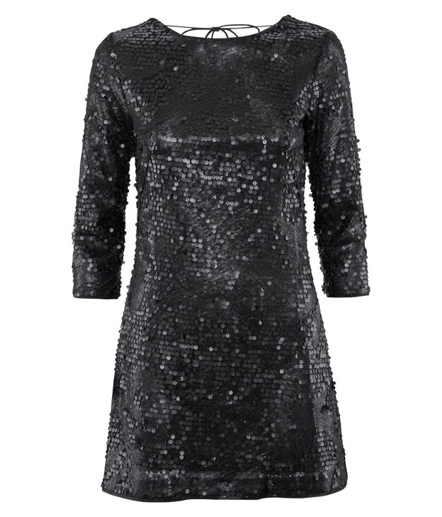 czarna sukienka wieczorowa H&M z cekinami - jesień/zima 2011/2012