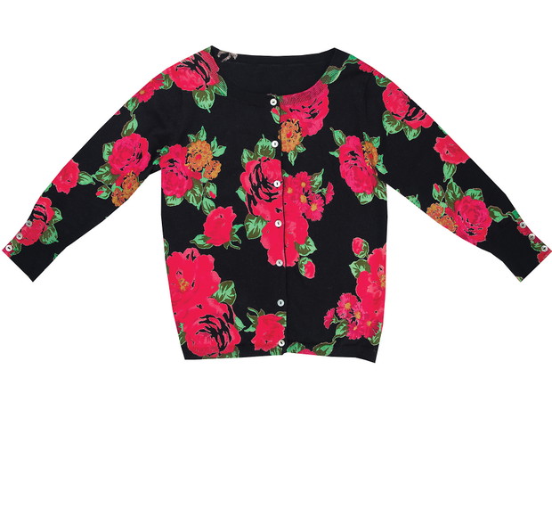czarny sweter Aryton w kwiaty - jesień/zima 2011/2012