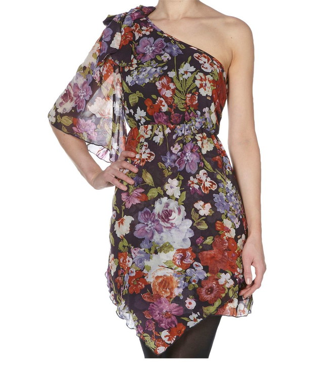 kolorowa sukienka New Look w kwiaty - zima 2011/2012