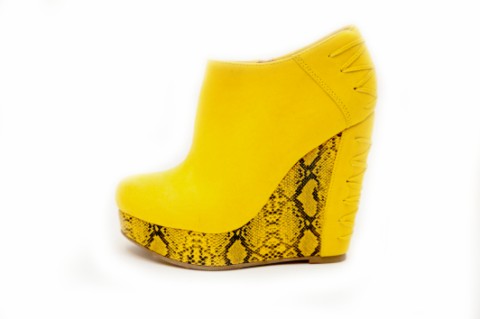 żółte półbuty Stylowe buty w węzową skórę - jesień/zima 2011/2012