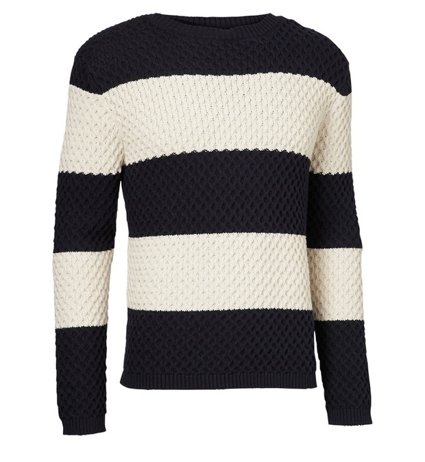 czarny sweter Cottonfield w paski - moda wiosna/lato