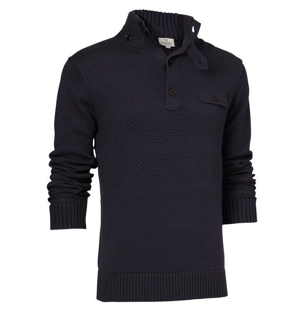 czarny sweter Cottonfield zapinany pod szyję - moda wiosna/lato