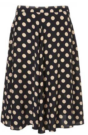 czarna spódnica Topshop w groszki