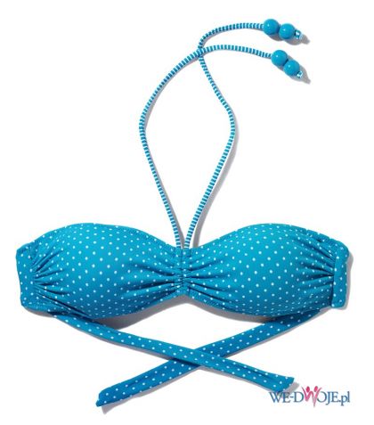 niebieskie bikini Reserved w groszki