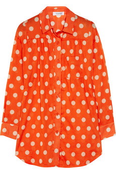 pomarańczowa bluzka Sonia Rykiel w groszki