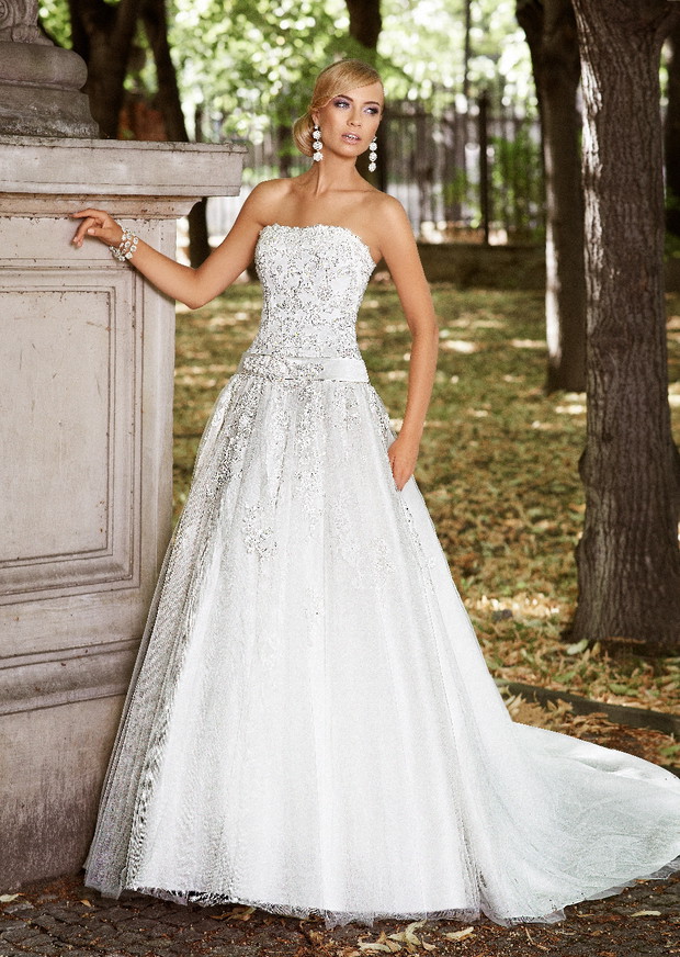 suknia ślubna Annais Bridal z pasem koronkowa