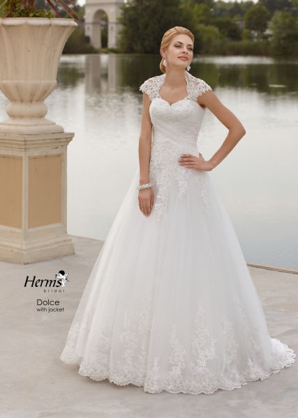 suknia ślubna Herms Bridal z krótkam rękawem