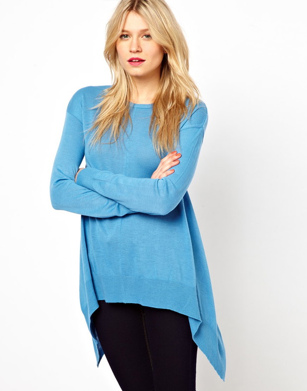 asymetryczny sweterek Asos w kolorze niebieskim - lato 2013