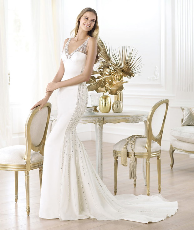 suknia ślubna Pronovias dopasowana