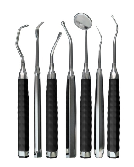 Photorealistic highly detailed dental instruments isolated