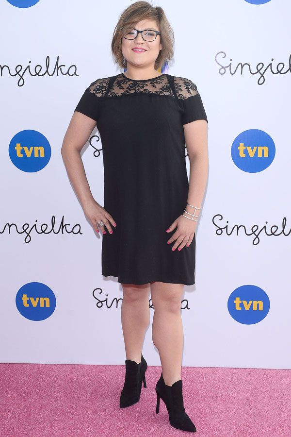 Dominika Gwit na konferencji serialu Singielka