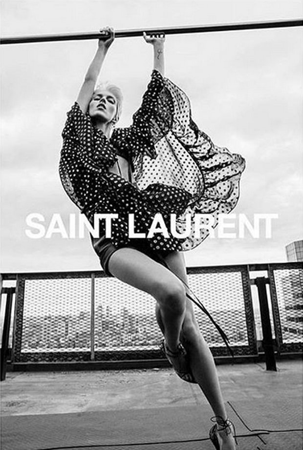 Anja Rubik w kampanii Saint Laurent Lato 2018