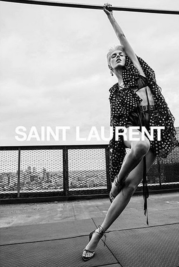 Anja Rubik w kampanii Saint Laurent Lato 2018