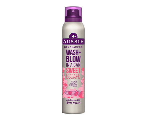 Suchy szampon Rossmann, Wash+Blow, Sweet Escape, Aussie, cena ok. 18,99 zł