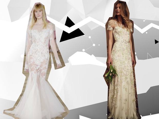 Modele sukni ślubnych: od lewej Ines Di Santo, Jenny Packham
