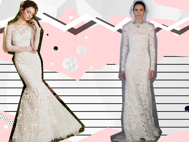 Modele sukni ślubnych od lewej: Oscar De La Renta, Carolina Herrera