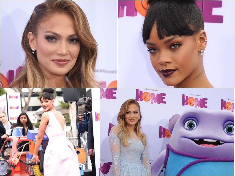 Rihanna i Jennifer Lopez na premierze filmu dla dzieci "Home"