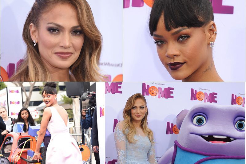 Rihanna i Jennifer Lopez na premierze filmu dla dzieci "Home"