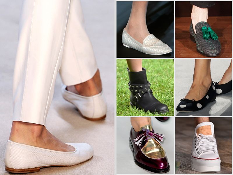 buty na płaskiej podeszwie - trendy wiosna 2015