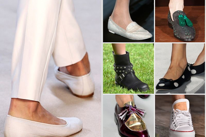 buty na płaskiej podeszwie - trendy wiosna 2015
