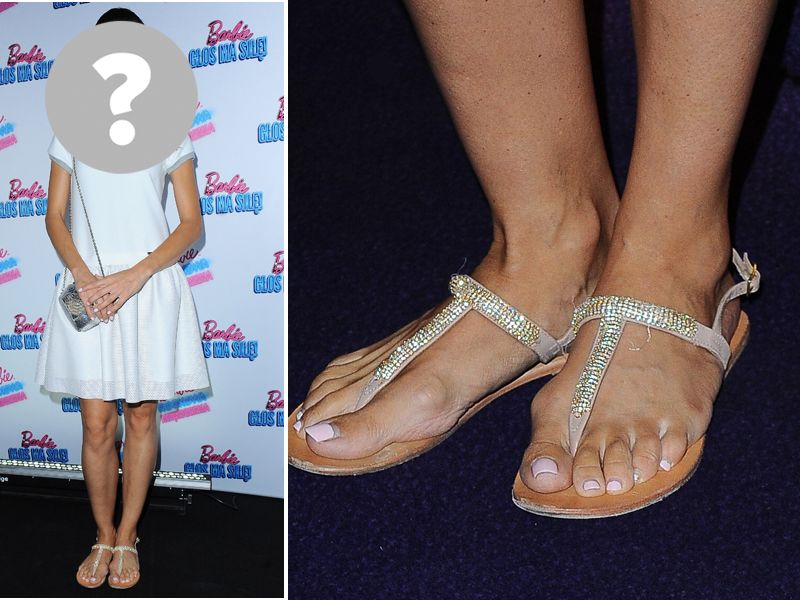 Okropny pedicure gwiazdy, okropny pedicure Dorota Czaja na premeirze musicalu Barbie Rockowa Księżniczka
