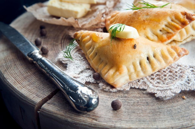 Traditional polish fried pierogi