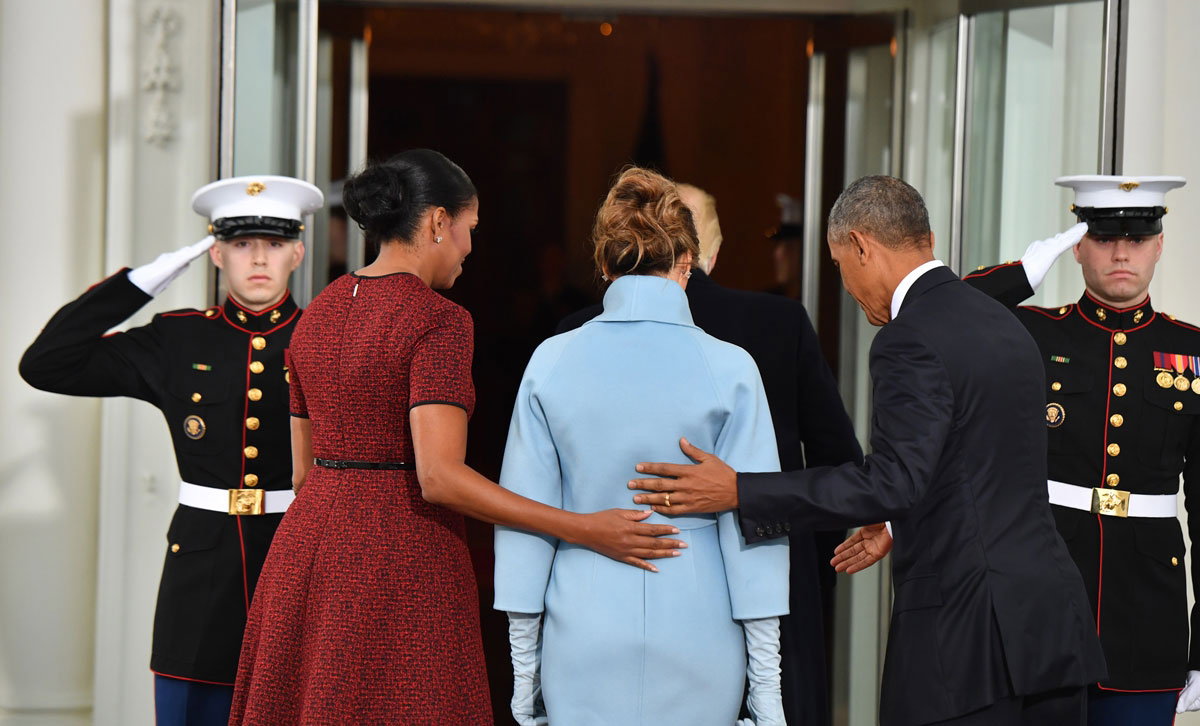 Trump Melania i Obamowie