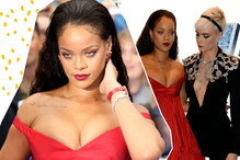 Rihanna na premierze "Valerian i Miasto Tysiąca Planet" w czerwonej kreacji