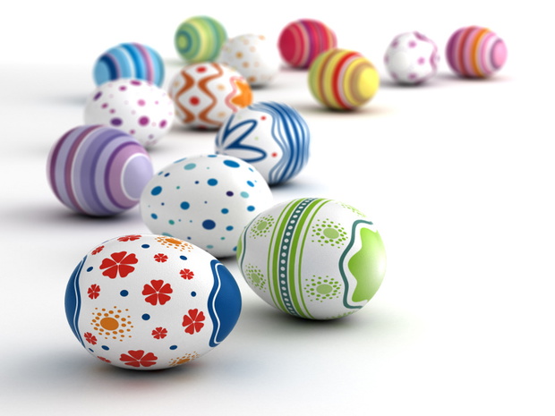 Multi color painted esater eggs (computer generated image)
