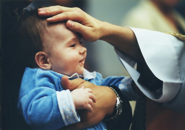 christening ceremony in Catholic church