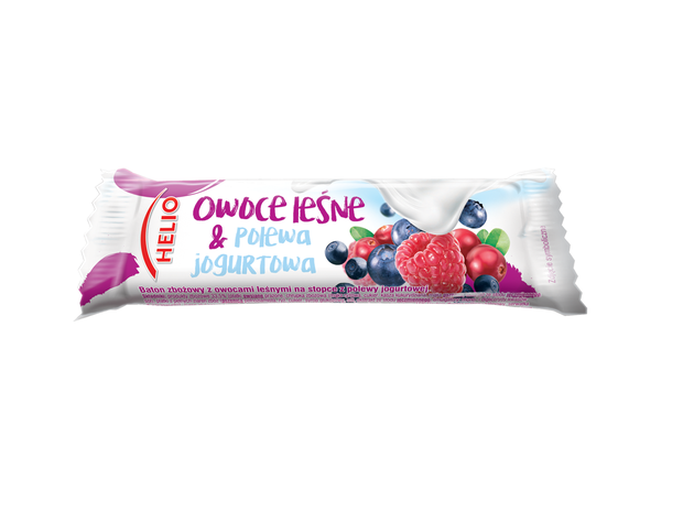Baton zbożowy Helio, owoce leśne&polewa jogurtowa - cena ok. 1.50 zł