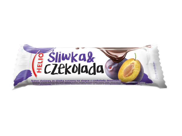 Baton zbożowy Helio, śliwka&czekolada - cena ok. 1.50 zł