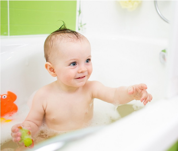 Collection of babies or kids at bath-time. Hygiene concept for l