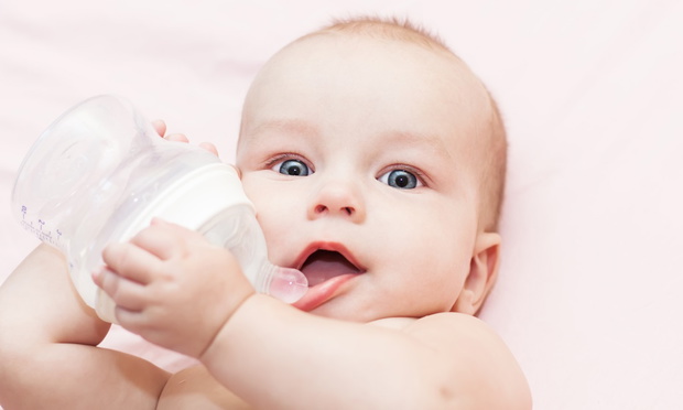 baby is drinking water