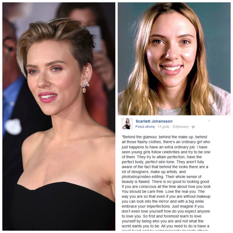 Scarlett Johannson  bez makijażu