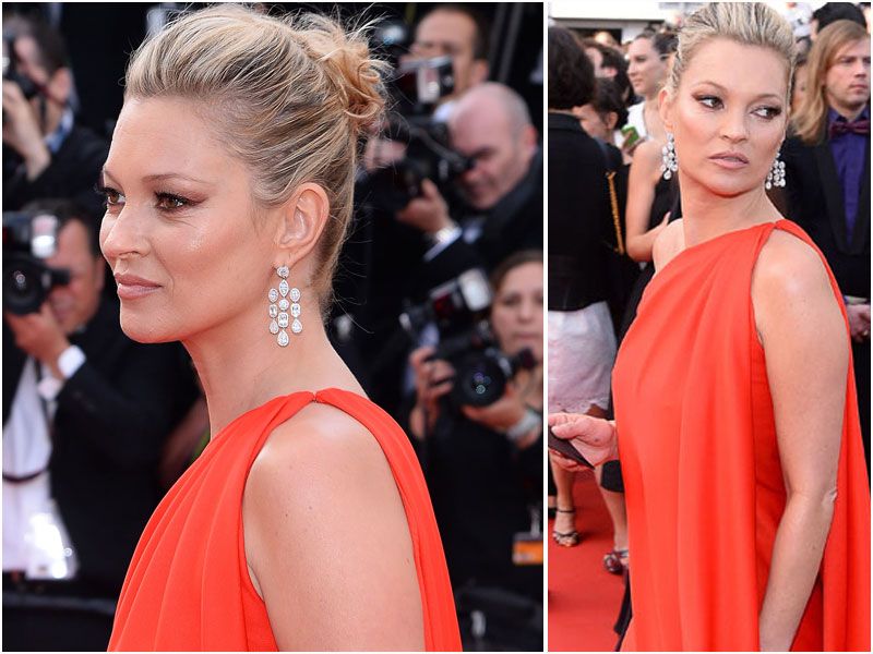Kate Moss w czerwonej sukni w Cannes