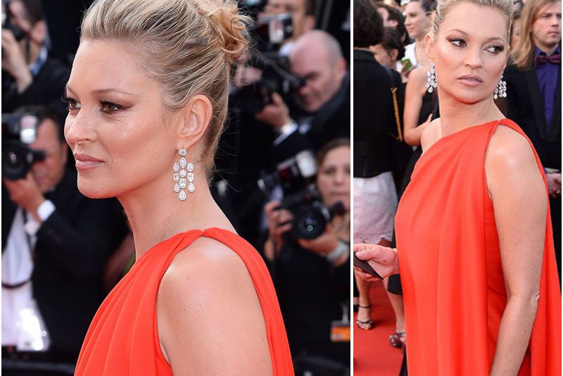 Kate Moss w czerwonej sukni w Cannes