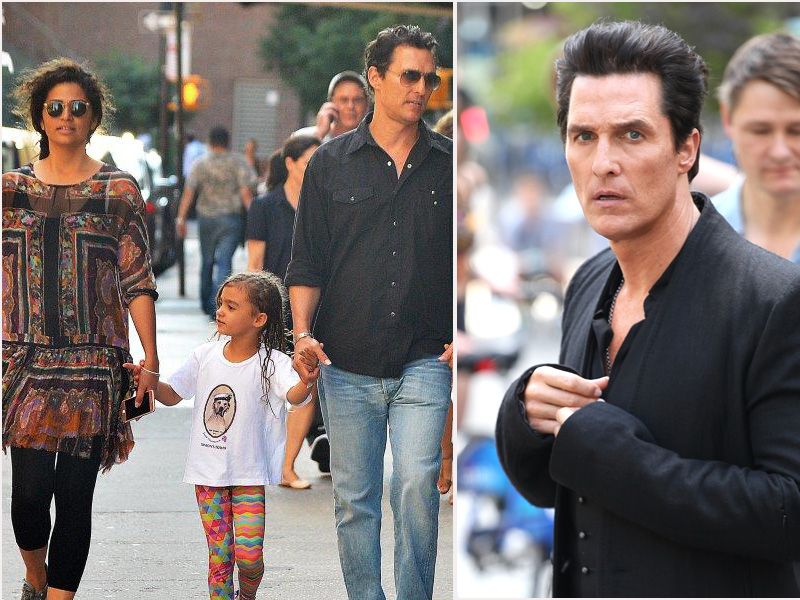 Matthew Mcconaughey z dziećmi na spacerze