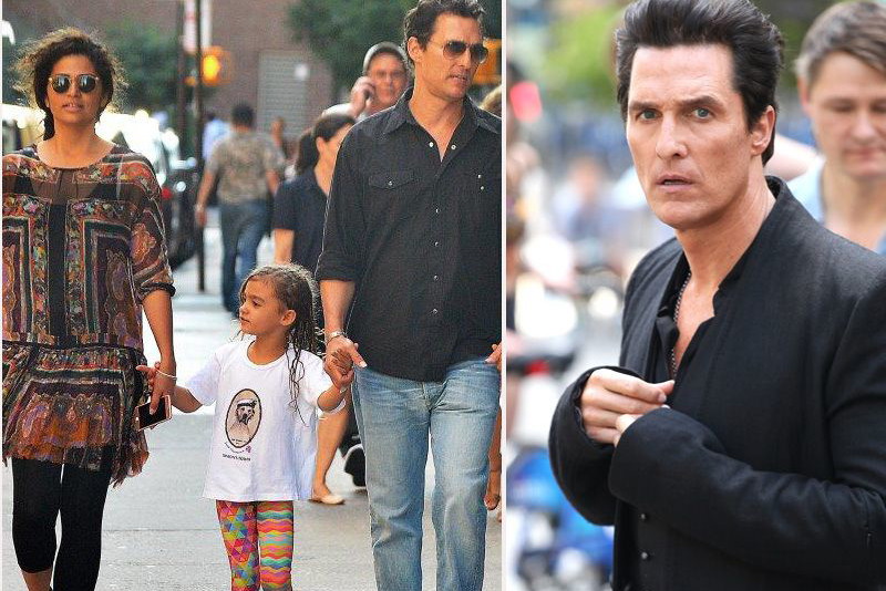 Matthew Mcconaughey z dziećmi na spacerze