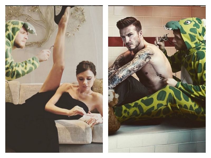 Lorenz Valentino z Davidem Beckhamem i Victorią Beckham