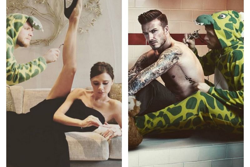 Lorenz Valentino z Davidem Beckhamem i Victorią Beckham