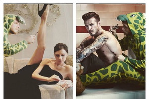 Lorenz Valentino z Davidem Beckhamem i Victorią Beckham