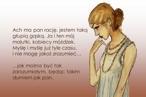 Zamyślona kobieta - rysunek