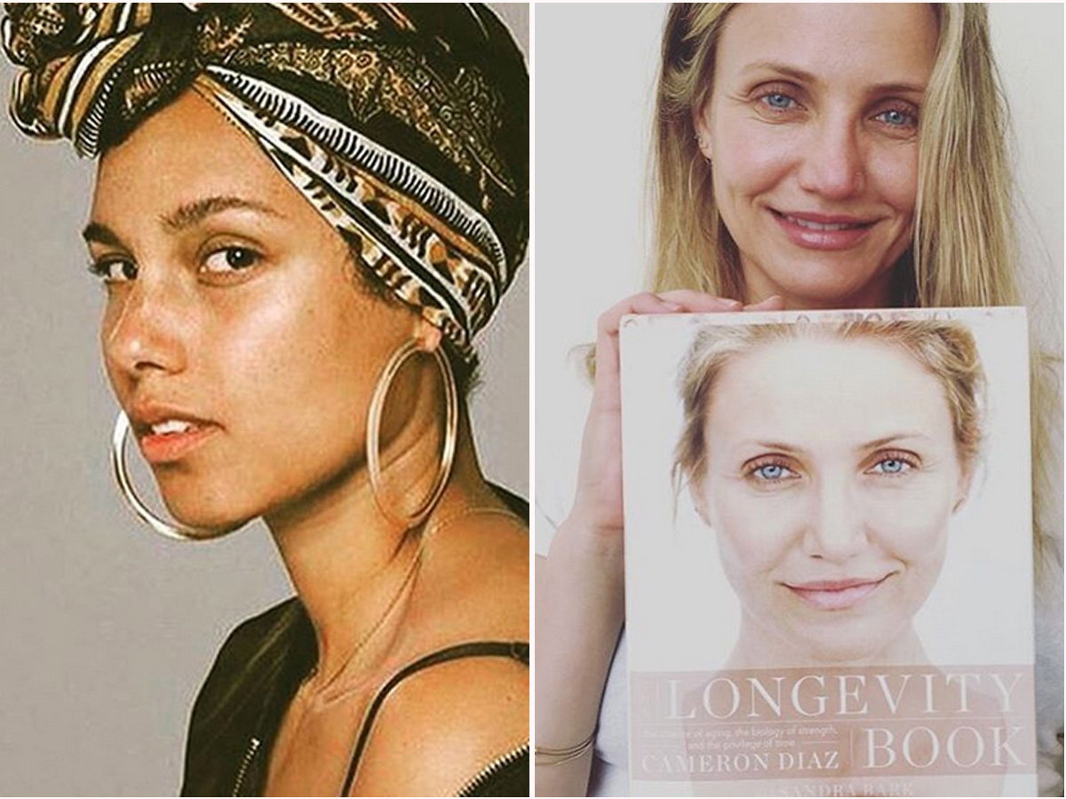 Alicia Keys, Cameron Diaz nomakeup
