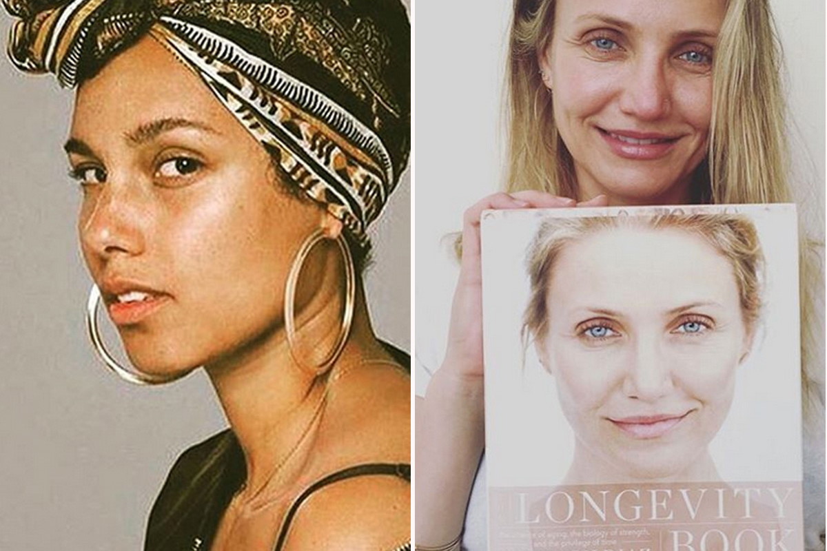 Alicia Keys, Cameron Diaz nomakeup