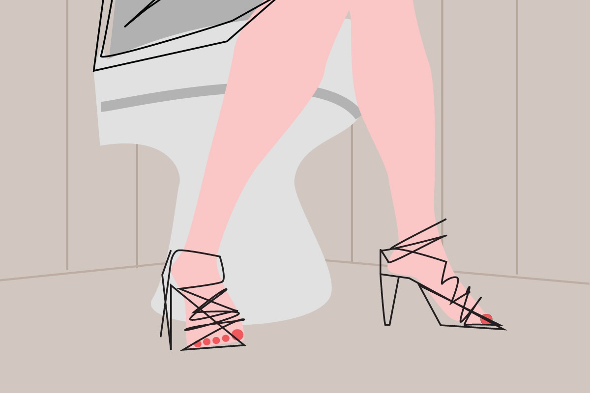 rysunkowa kobieta w toalecie