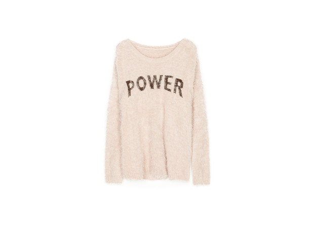 sweter z napisem, Stradivarius, cena: 79,90 zł