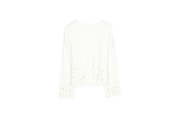 sweter z perełkami, Stradivarius, cena: 79,90 zł